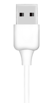 usb cable with a white plug on a transparent background png