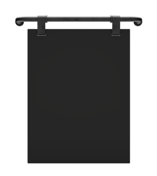 Blank wall mounted street shop advertisement signs . Mockup of street store template signboard , Metal cafe restaurant bar plastic badge black white, 3D illustration png