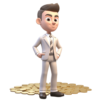 AI generative 3D rich man, business man cartoon character png