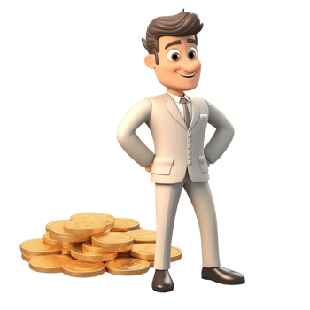 AI generative 3D rich man, business man cartoon character png