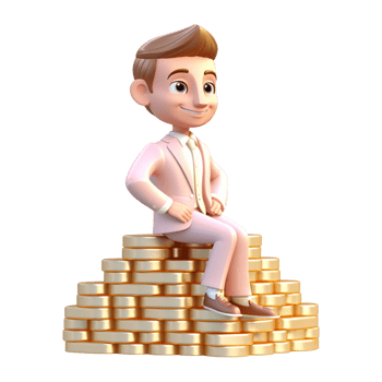 AI generative 3D rich man, business man cartoon character png