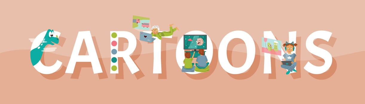 Watching Cartoons Concept vector