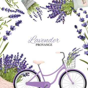 Lavender Provance Frame Composition vector