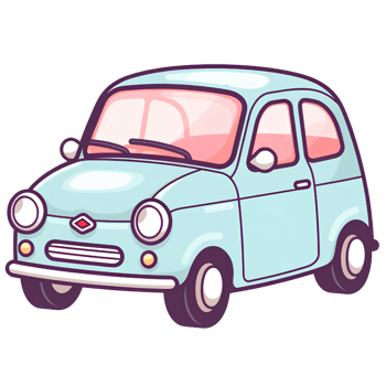 cute car pink cartoon ai generative png