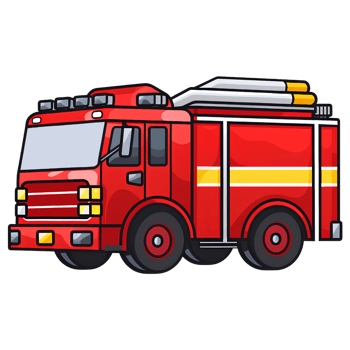 fire truck cartoon ai generative png
