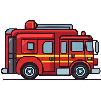 fire truck cartoon ai generative png