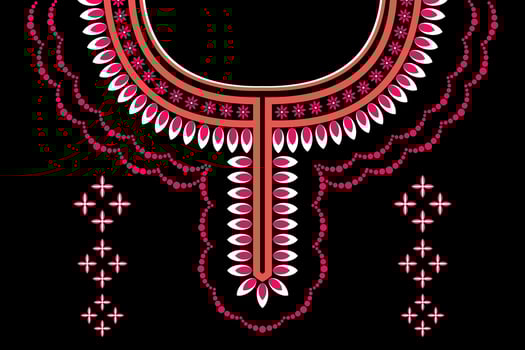 ethnic collar lace oriental pattern. Aztec style embroidery abstract vector illustration. Designs for fashion texture, textile, fabric, shirt, cloth