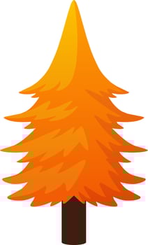Autumn pine vector illustration. Fall season pine icon with gradient color. Fall season pine tree for autumn icon, sign, symbol or decoration. Christmas tree in autumn for design forest and plant