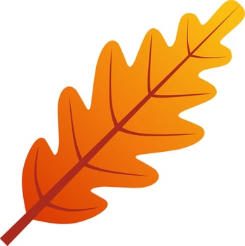 Oak leaf vector icon for autumn celebration. Fall season oak leaf icon for cozy or hygge design graphic. Autumn leaf vector design for symbol, decoration or graphic resource
