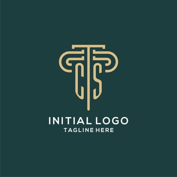 Initial CS pillar logo, elegant and luxury law firm logo vector