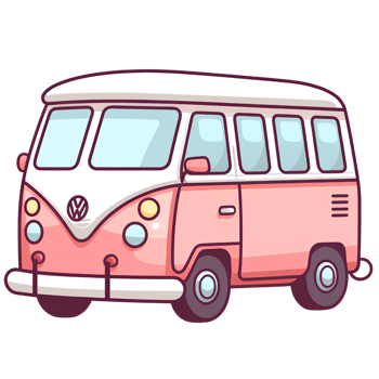 van cartoon ai generative png