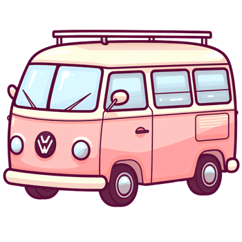van cartoon ai generative png
