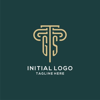 Initial GS pillar logo, elegant and luxury law firm logo vector