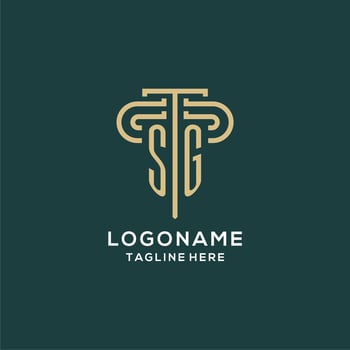 Initial SG pillar logo, elegant and luxury law firm logo vector