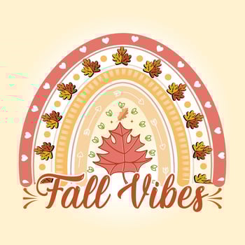 Fall Vibes Retro Rainbow Thanksgiving svg T Shirt Design Vector