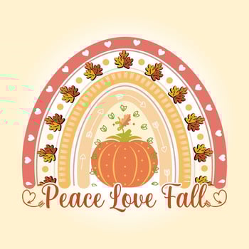 Peace Love Fall Sublimation Retro Rainbow Thanksgiving svg T Shirt Design Vector