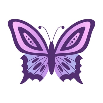 Gradient butterfly vector illustration in doodle style