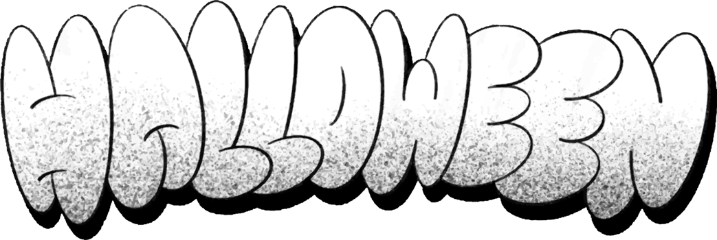 Halloween hand drawn text design, png file no background
