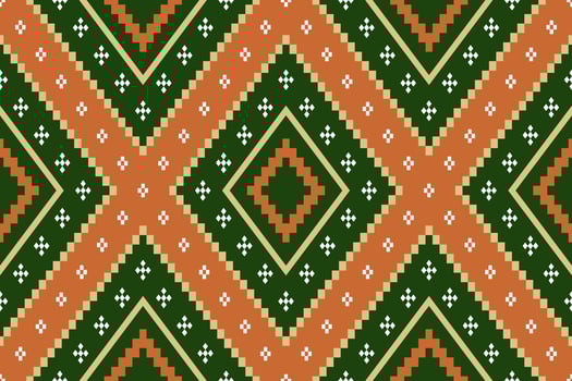 Cross stitch colorful geometric traditional ethnic pattern Ikat seamless pattern abstract design for fabric print cloth dress carpet curtains and sarong Aztec African Indian Indonesian vector