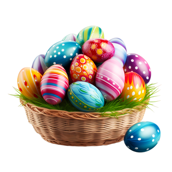 Easter egg basket Ai Generative png