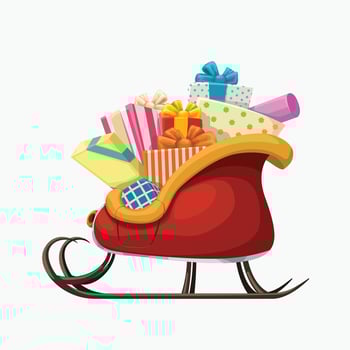 santa sleigh with presents vector