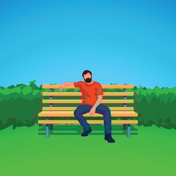 male silhouette on bench vector