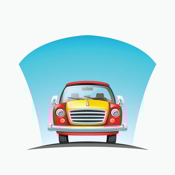 car front view on road vector