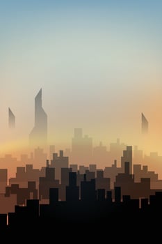 city on sunset vector