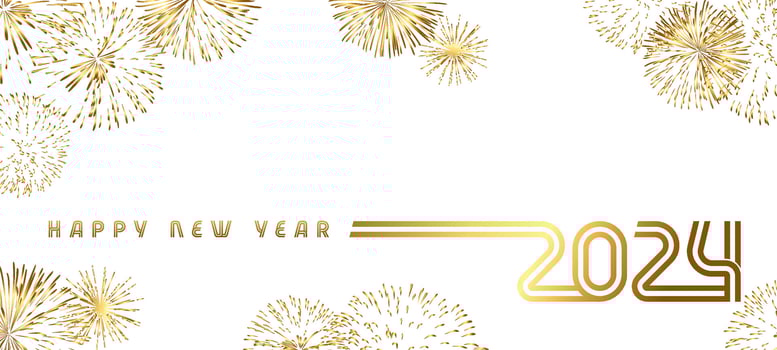 Happy New Year 2024 greeting card design vector