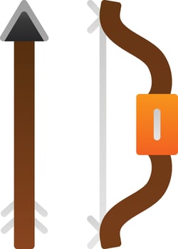 Bow and arrow Vector Icon Design