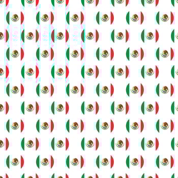 Mexico flag pattern in circle shape vector