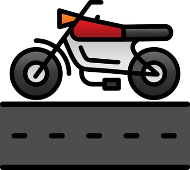 Motorcycle Lane Vector Icon Design