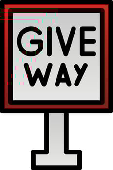 Give Way Vector Icon Design