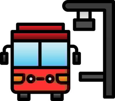 Bus Stop Vector Icon Design