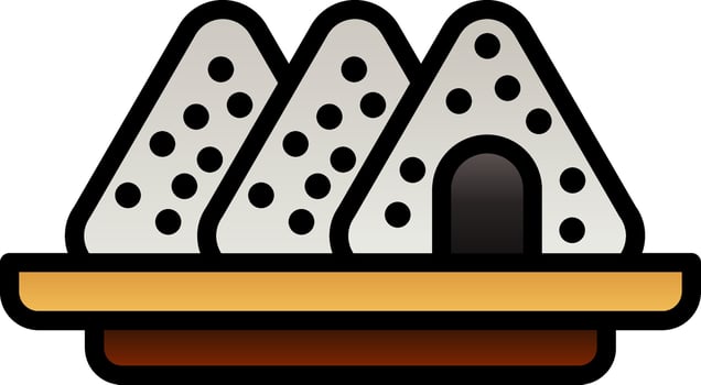 Onigiri Vector Icon Design