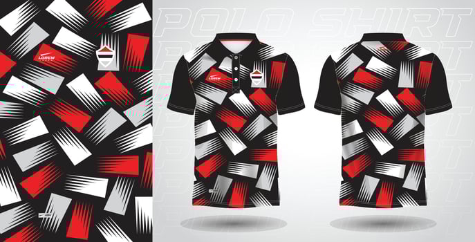 black red polo shirt sport sublimation jersey template vector