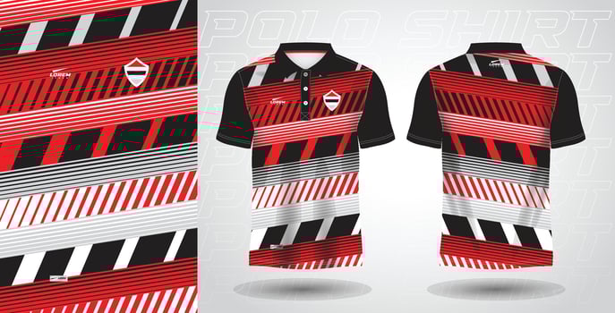 black red polo shirt sport sublimation jersey template vector