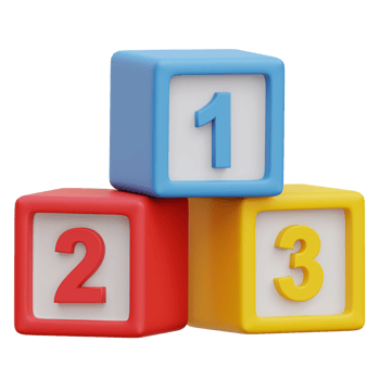 Number Blocks 3d icon Illustration png