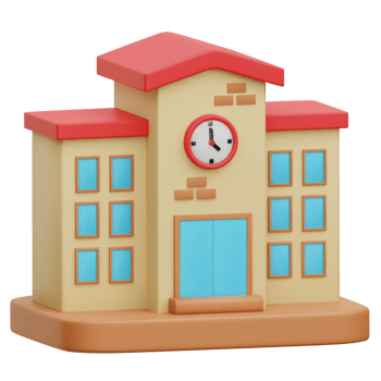 School 3d icon Illustration png