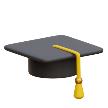 Graduation Hat 3d icon Illustration png
