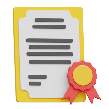 Certificate 3d icon Illustration png