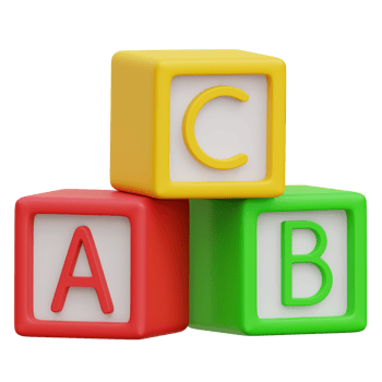 Alphabet Blocks 3d icon Illustration png
