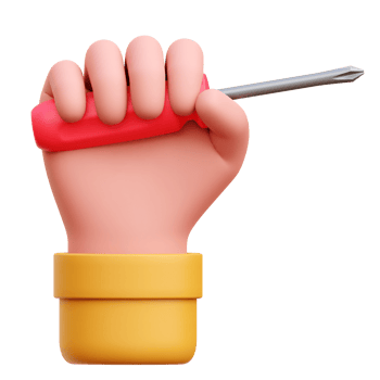 Hand With Screwdriver 3d Icon Illustrations png