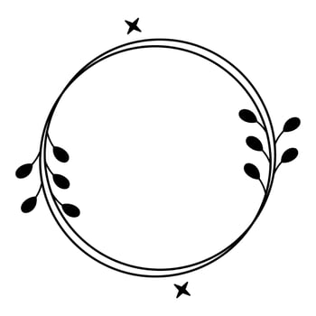 Circle Floral Frame Line Art Illustration Free Vector Element