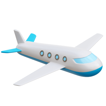 Airplane 3d Icon Illustrations png