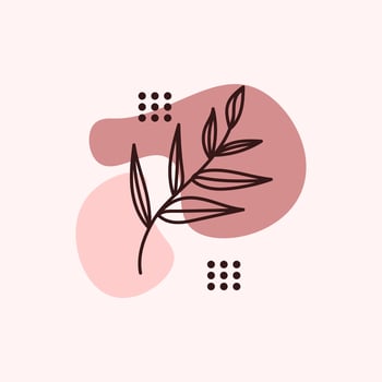 Aesthetic Plant Flower Line Art Illustration Free Vector Element Template