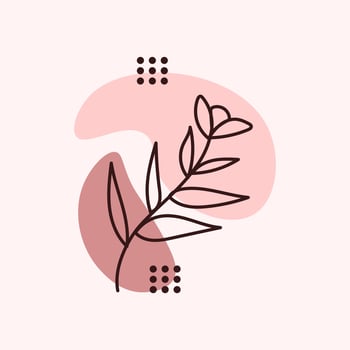 Aesthetic Plant Flower Line Art Illustration Free Vector Element Template