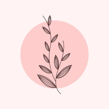 Aesthetic Plant Flower Line Art Illustration Free Vector Element Template