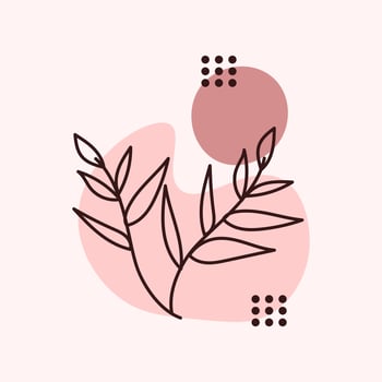 Aesthetic Plant Flower Line Art Illustration Free Vector Element Template