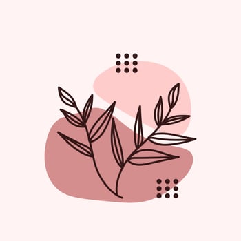 Aesthetic Plant Flower Line Art Illustration Free Vector Element Template